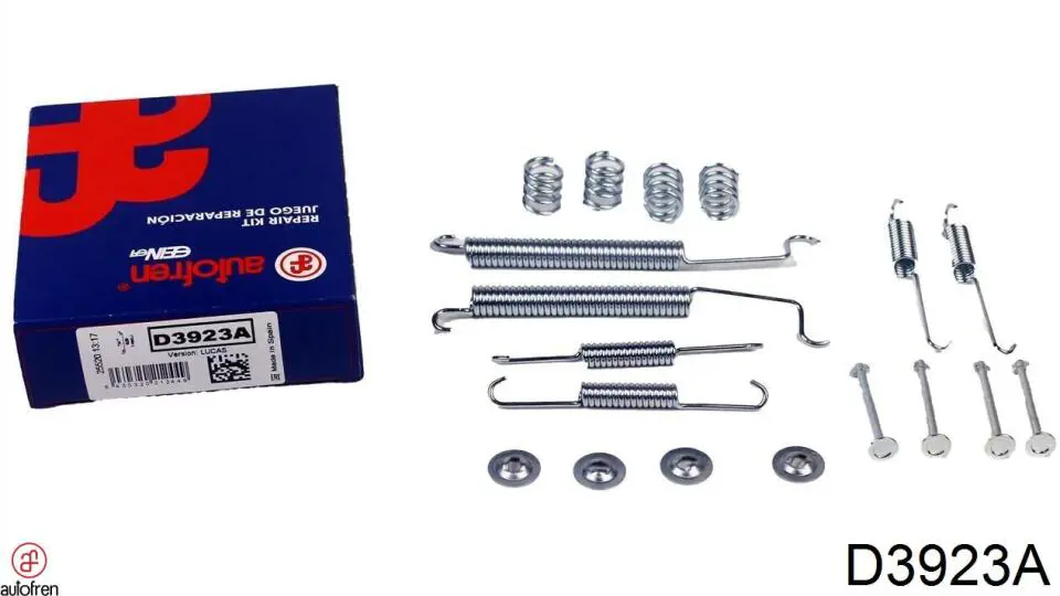 Kit de montaje, zapatas de freno traseras D3923A Autofren