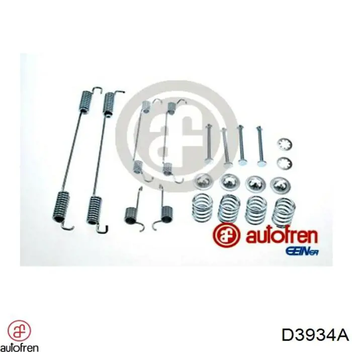 D3934A Autofren монтажный комплект задних барабанных колодок