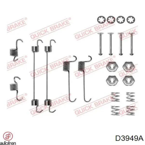 Монтажный комплект задних барабанных колодок D3949A Autofren
