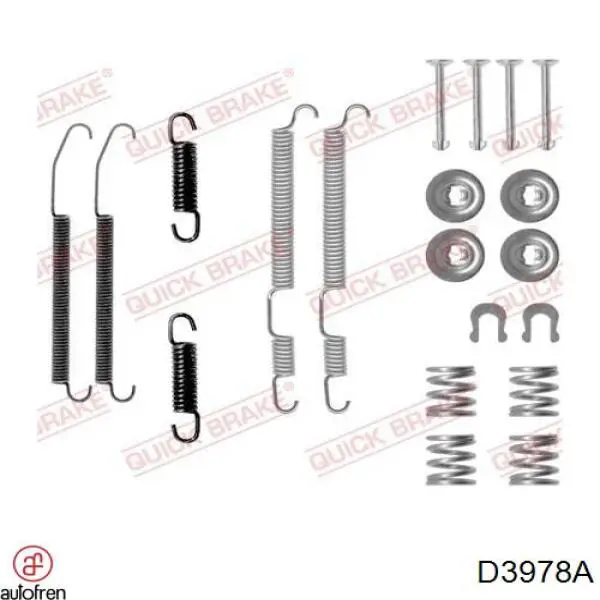 Kit de montaje, zapatas de freno traseras D3978A Autofren