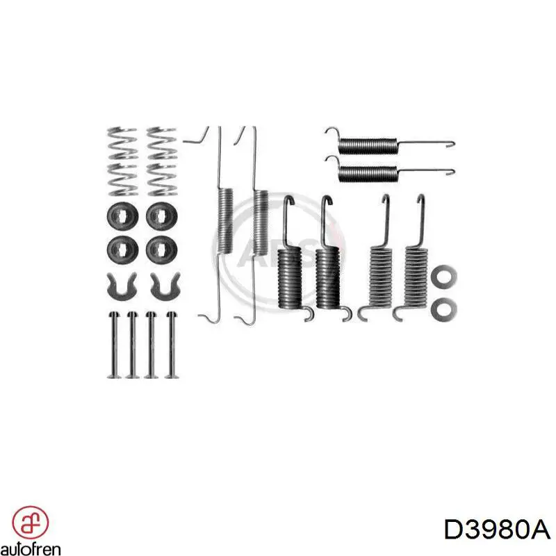 Монтажный комплект задних барабанных колодок D3980A Autofren