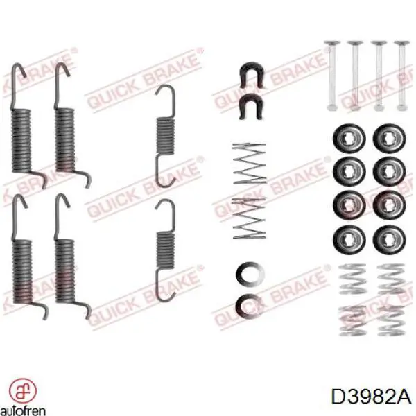 D3982A Autofren kit de montagem das sapatas traseiras de tambor