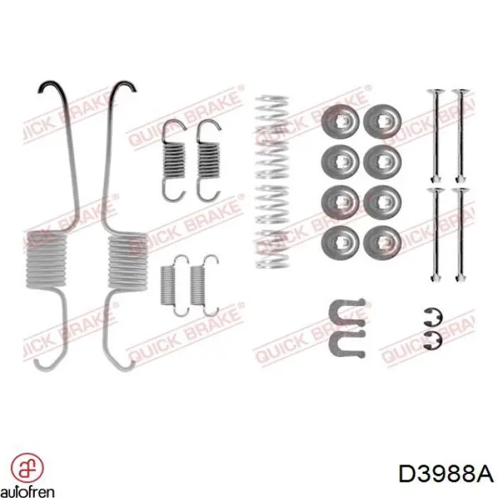D3988A Autofren ремкомплект тормозов задних