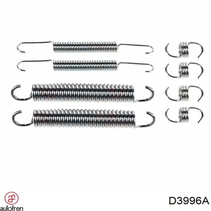 Kit de montaje, zapatas de freno traseras D3996A Autofren