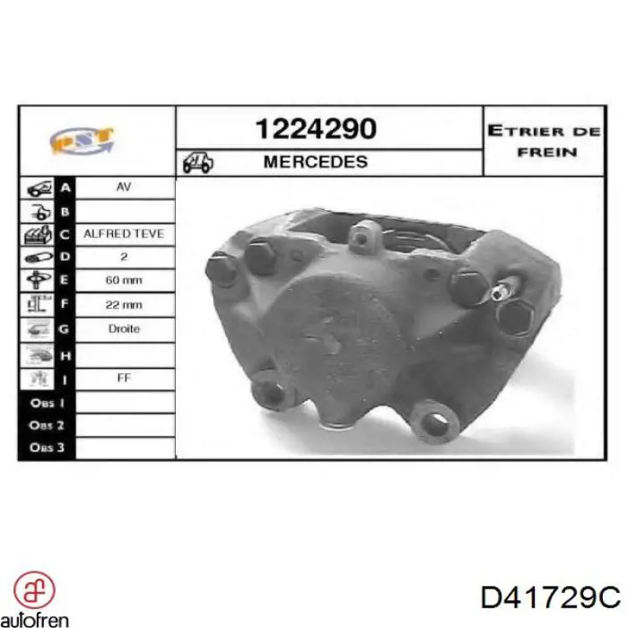 Ремкомплект переднего суппорта D41729C Autofren