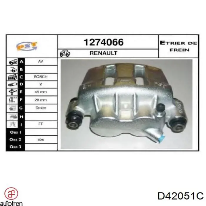 Ремкомплект переднего суппорта D42051C Autofren
