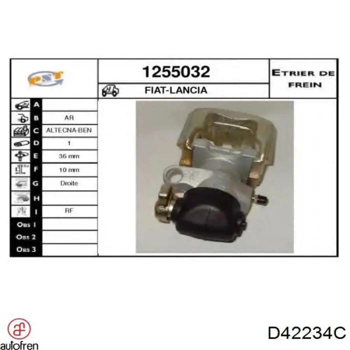 Купить D42234C Autofren Ремкомплект суппорта тормозного, заднего