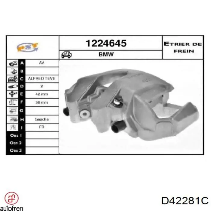 Купить D42281C Autofren Ремкомплект переднего суппорта