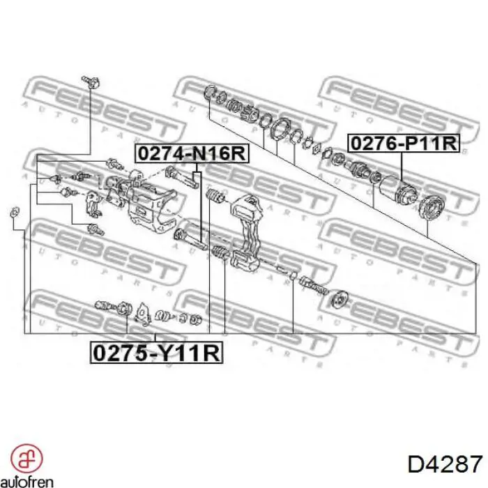 Ремкомплект суппортов Autofren D4287 цена, от 9.47 USD