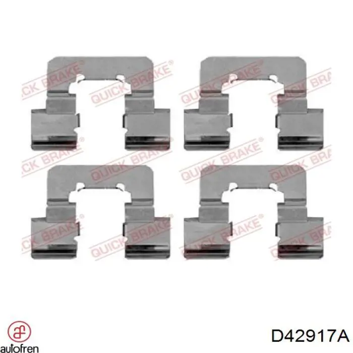 Комплект пружинок крепления дисковых колодок задних D42917A Autofren