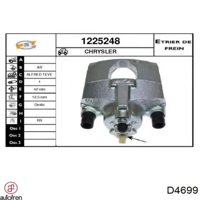 Купить D4699 Autofren Ремкомплект суппорта тормозного, заднего