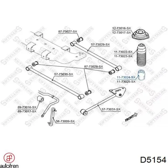 Буфер (отбойник) амортизатора переднего + пыльник KTPW01 Japan Parts