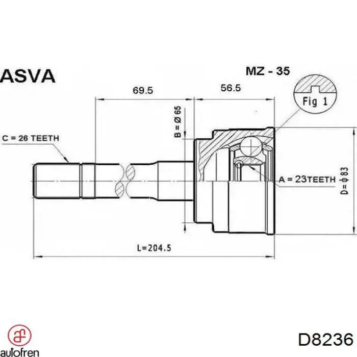 Купить D8236 Autofren Пыльник гранаты наружный, передний