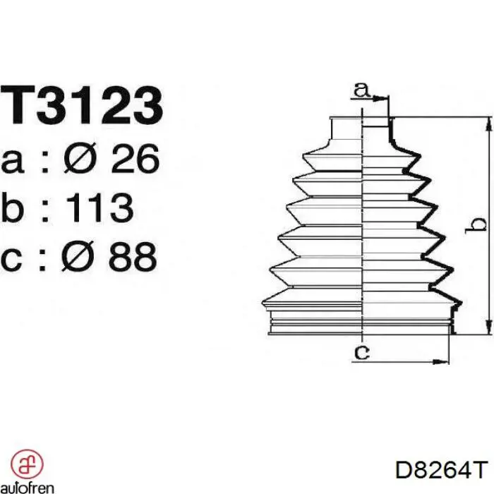 Купить D8264T Autofren Пыльник гранаты наружный, передний