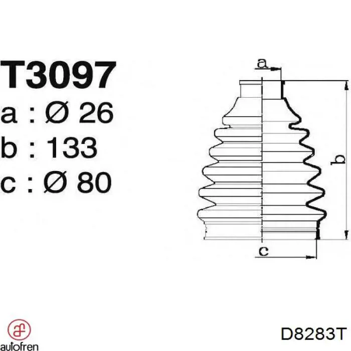 Пыльник ШРУСа наружный D8283T Autofren