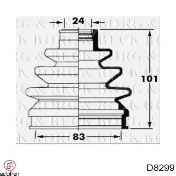 Купить D8299 Autofren Пыльник гранаты наружный, передний