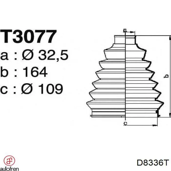 Пыльник ШРУСа наружный D8336T Autofren