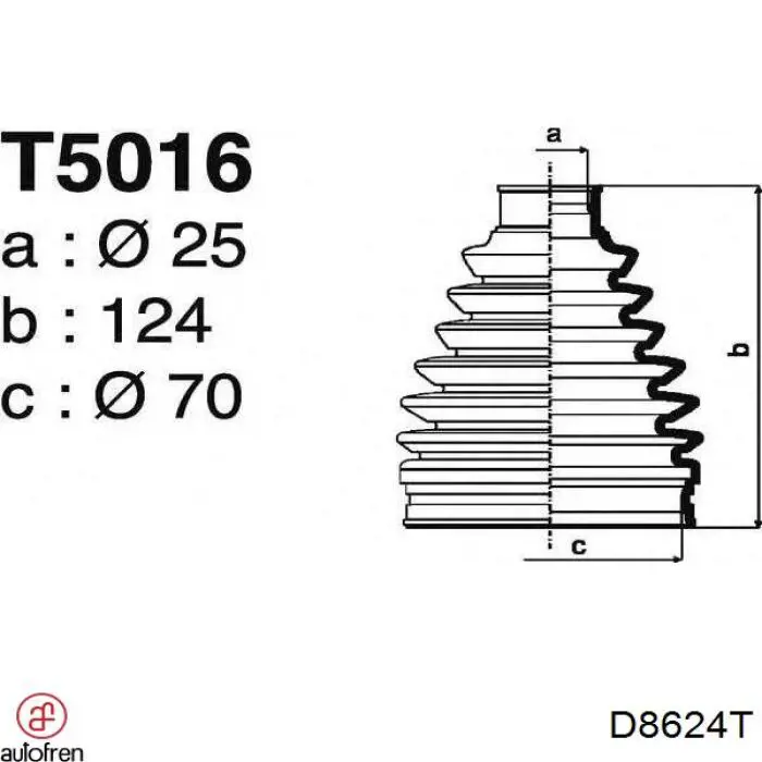 Купить D8624T Autofren Пыльник гранаты внутренний, передней полуоси
