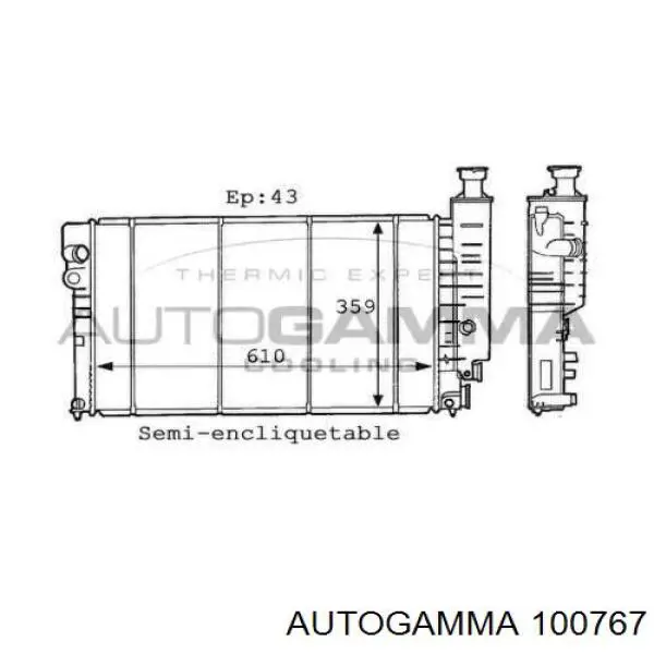 Купить 00001300P3 Peugeot/Citroen Радиатор водяной