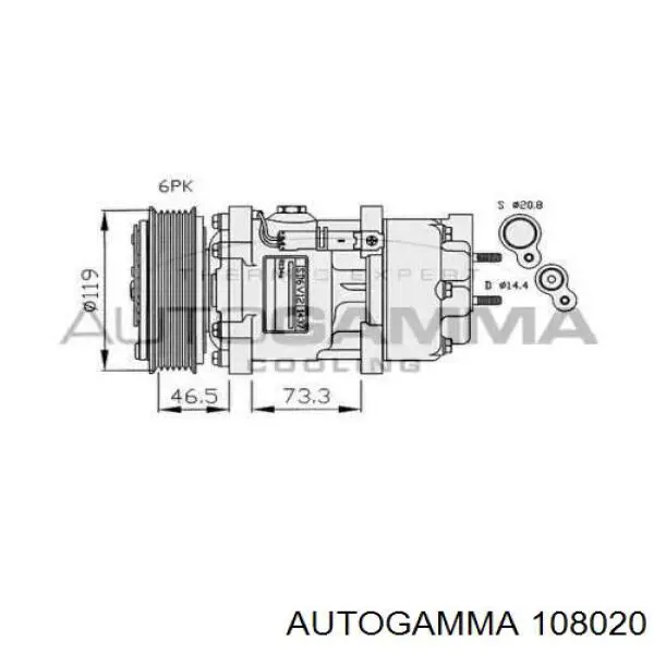 Компрессор кондиционера SD6V121437 Peugeot/Citroen