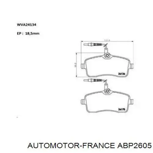 Передние тормозные колодки ABP2605 Automotor France