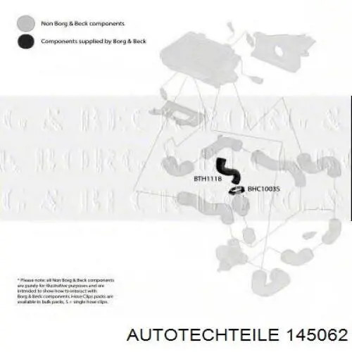 Tubo flexible de aire de sobrealimentación inferior izquierdo 145062 Autotechteile