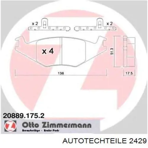 2429 Autotechteile подушка (опора двигателя левая)
