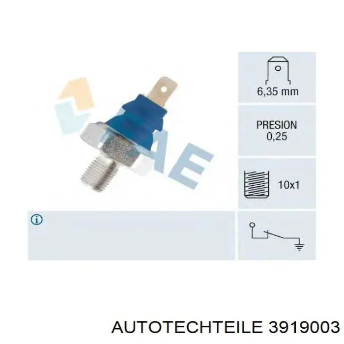 3919003 Autotechteile sensor de pressão de óleo