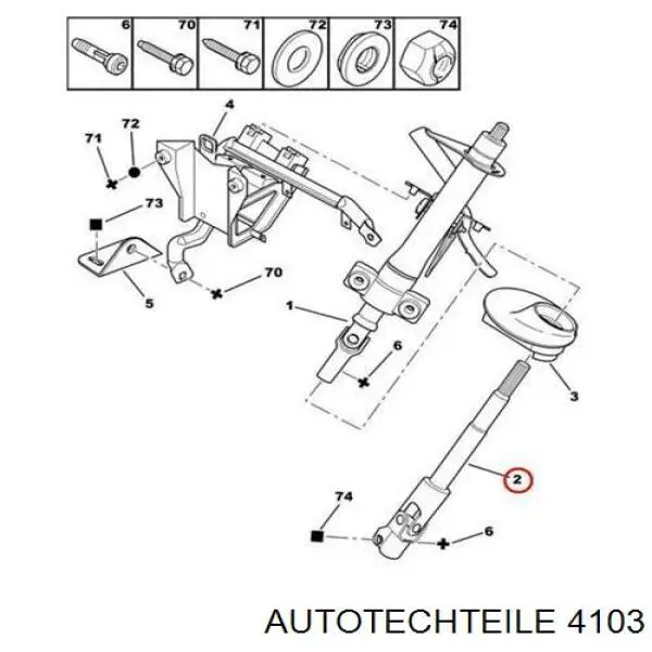 Крестовина заднего карданного вала  Autotechteile 4103 цена, от 23.18 USD