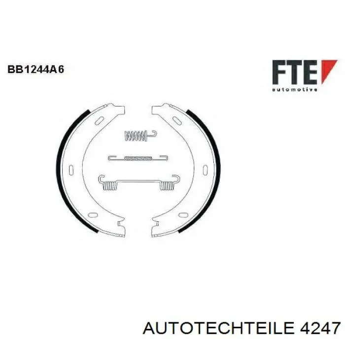 Тормозные колодки стояночного тормоза Autotechteile 4247 цена, от 13.90 USD