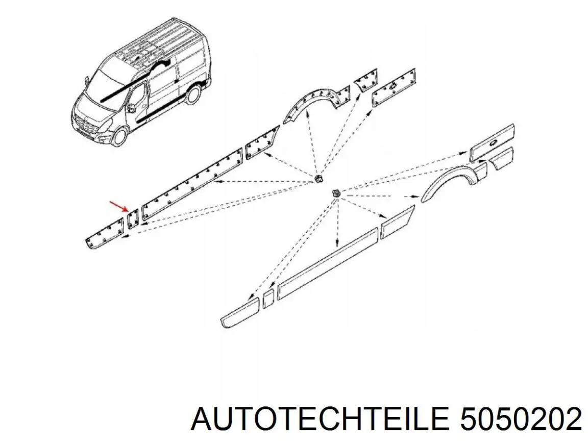 5050202 Autotechteile Молдинг передней правой двери