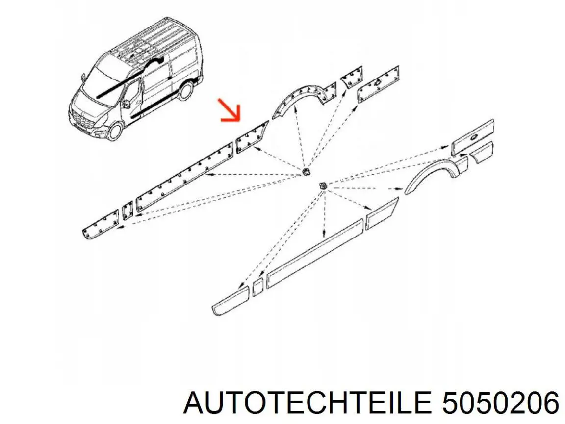 Молдинг крыла заднего правого 5050206 Autotechteile