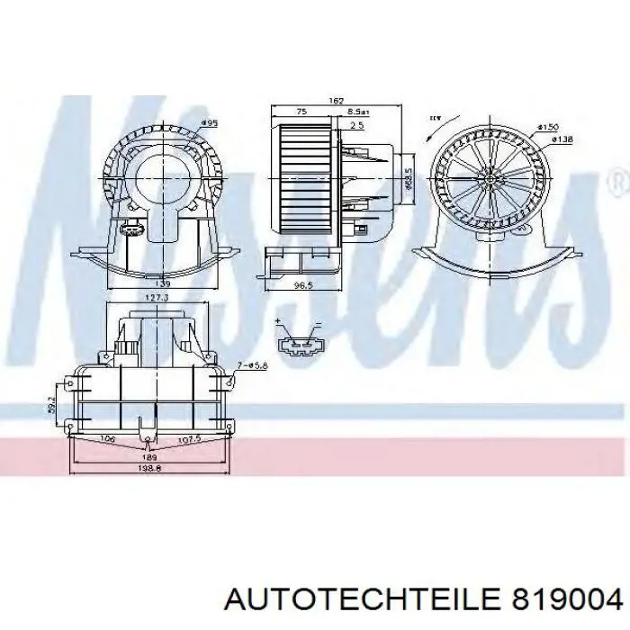 819004 Autotechteile Электромотор печки