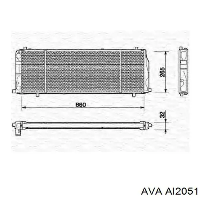Радиатор охлаждения двигателя AVA AI2051 цена, от 146.21 USD