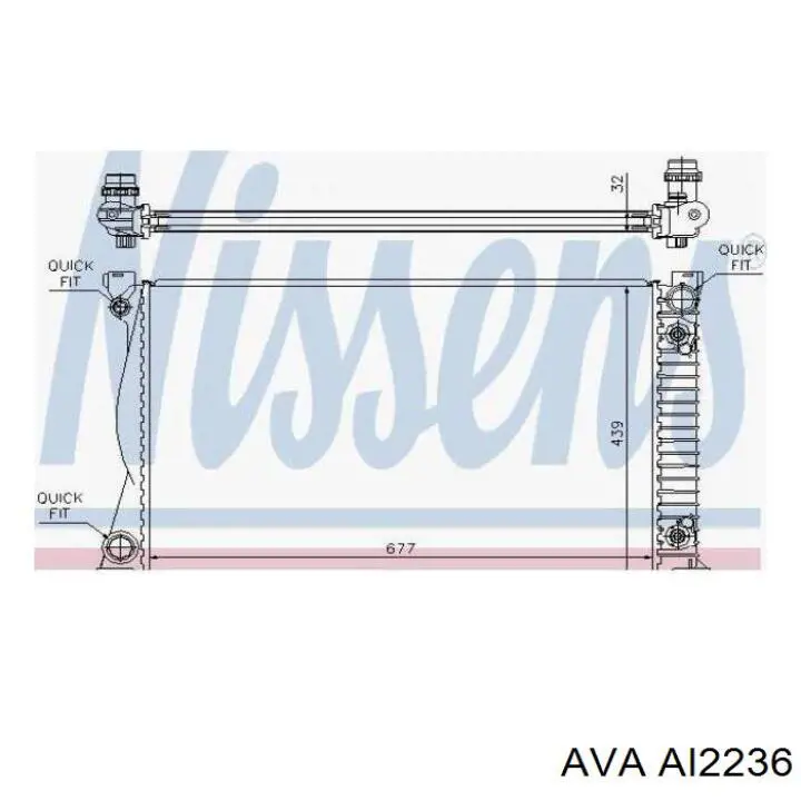 Радиатор охлаждения двигателя AVA AI2236 цена, от 150.16 USD