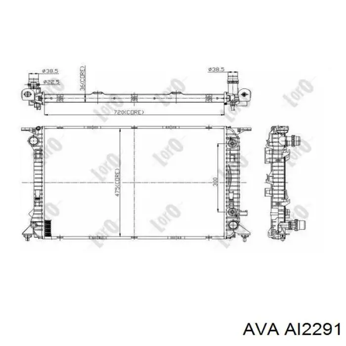 Radiador refrigeración del motor AI2291 AVA