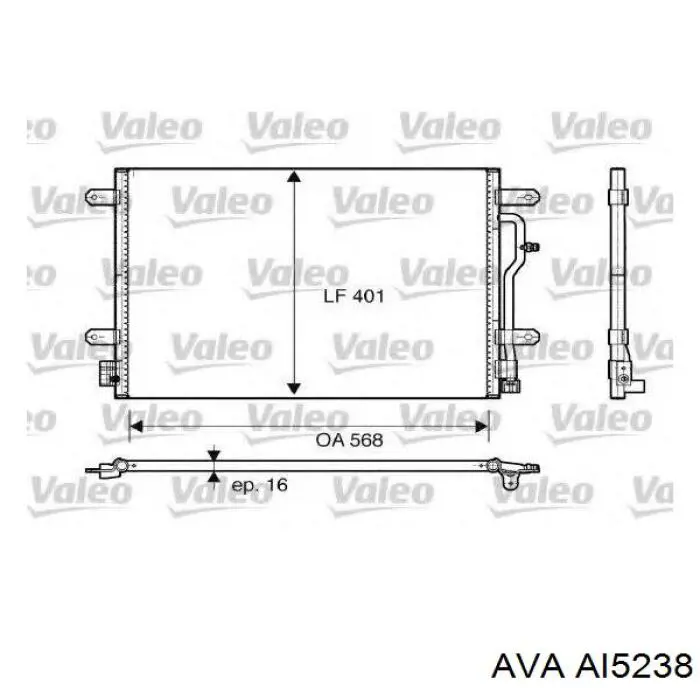 Радиатор охлаждения кондиционера AVA AI5238