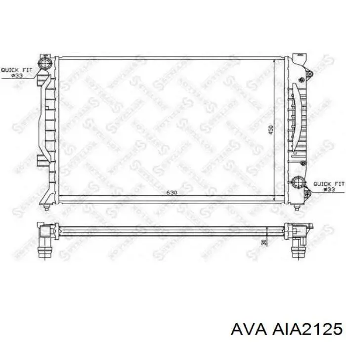 Радиатор охлаждения двигателя AVA AIA2125 цена, от 91.64 USD