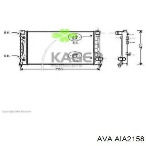 Радиатор охлаждения двигателя AVA AIA2158 цена, от 171.76 USD