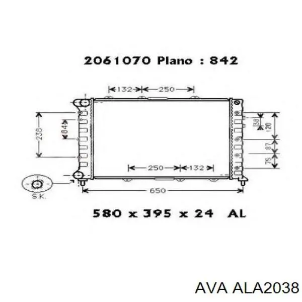 ALA2038 AVA Радиатор основной