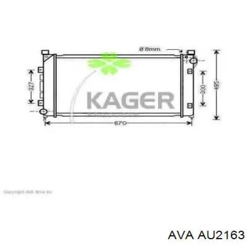 Радиатор охлаждения двигателя AVA AU2163 цена, от 139.56 USD