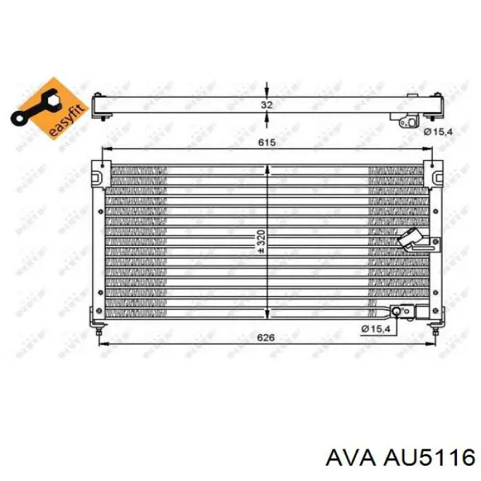 Condensador aire acondicionado AU5116 AVA