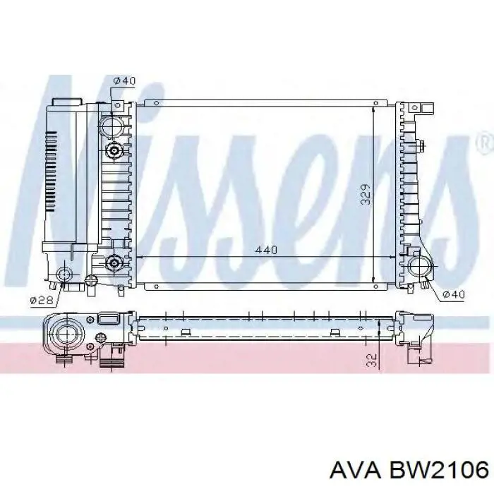 Радиатор BW2106 AVA