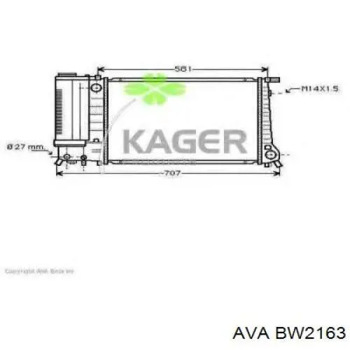 Купить BW2163 AVA Радиатор водяной