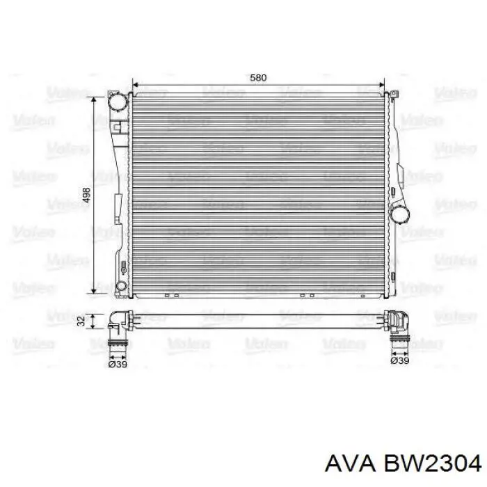 Радиатор охлаждения двигателя AVA BW2304 цена, от 132.60 USD