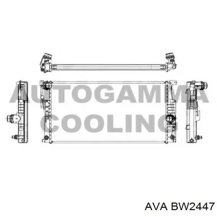 Радиатор охлаждения двигателя AVA BW2447 цена, от 107.82 USD