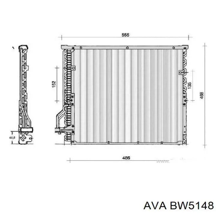 Конденсатор кондиционера AVA BW5148 цена, от 76.67 USD