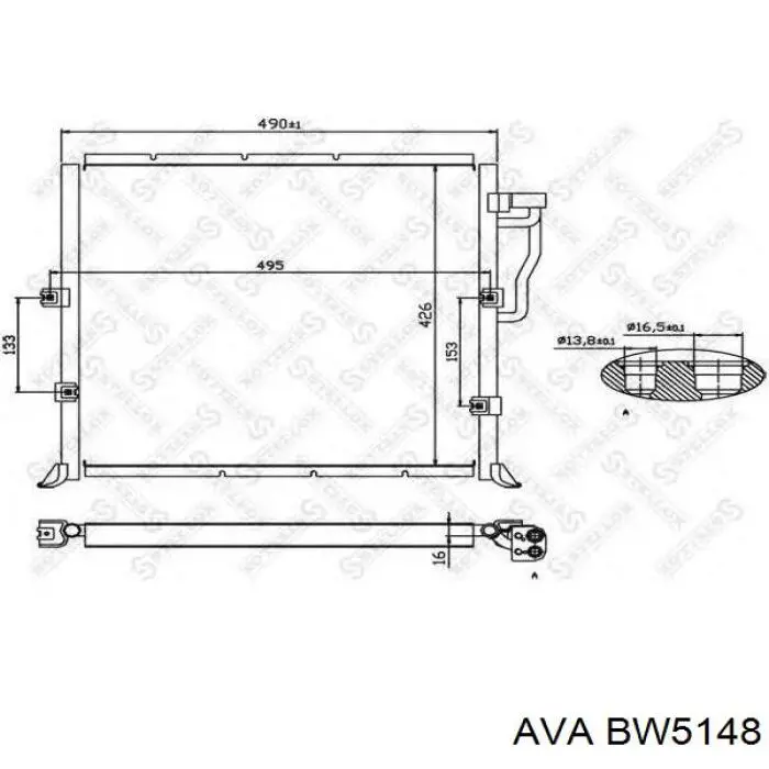 BW5148 AVA радиатор кондиционера