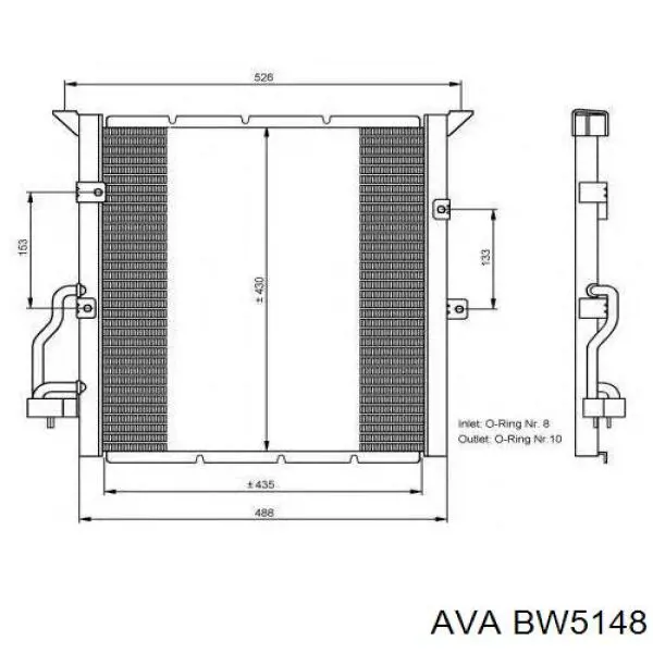 Радиатор охлаждения кондиционера AVA BW5148