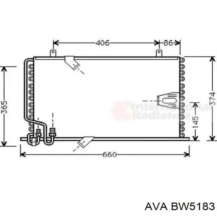 Купить BW5183 AVA Радиатор системы охлаждения кондиционера